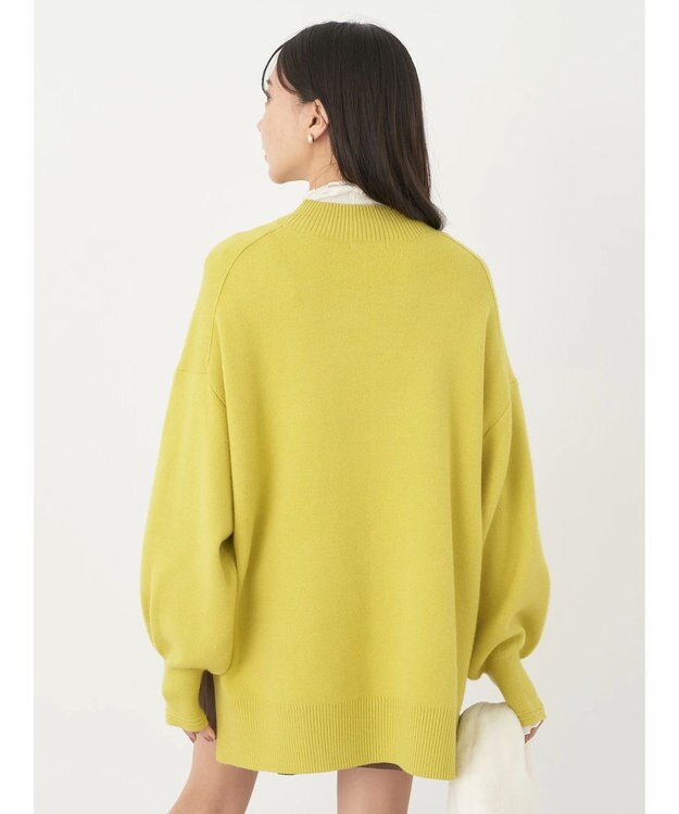 earth music&ecology やわらかタッチハイネックチュニック Lime Green