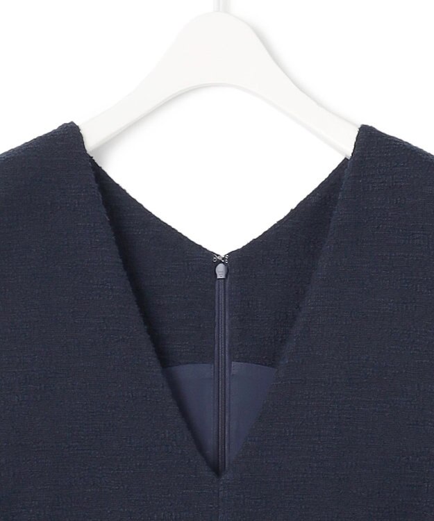 ICB L 【WEB限定・洗える】 ツイードインレイ ジャンパースカート ワンピース ネイビーブルー系