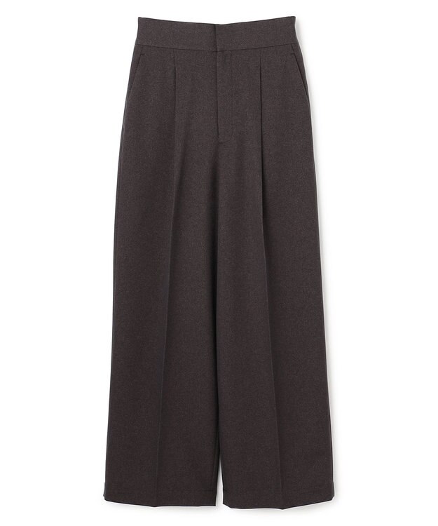 uncrave ウォッシャブルウールライクツイル ワイドパンツ 【WEB限定】グレーブラウン