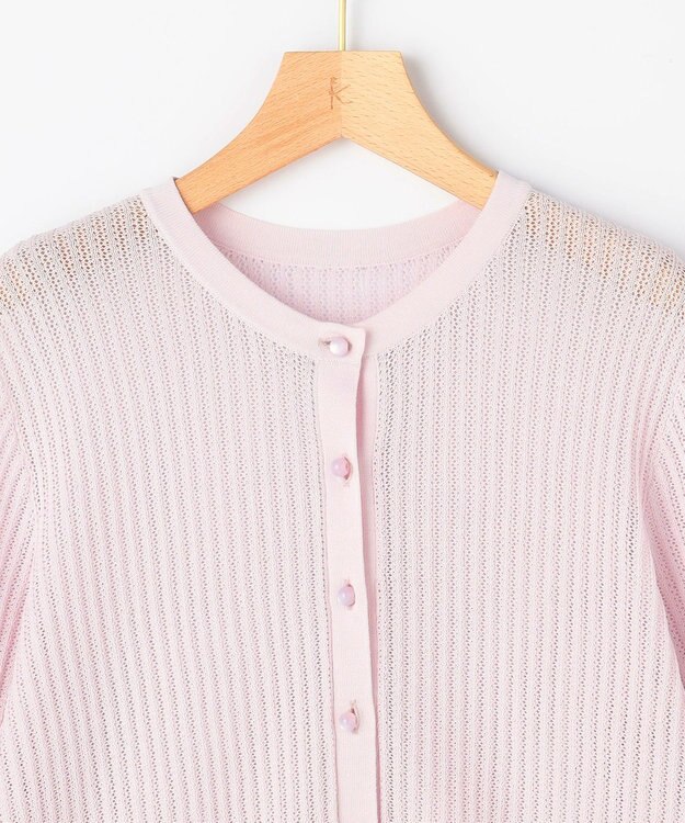 組曲 L 【先行予約・前後着用可】レーシーニット カーディガン スプレーピンク系