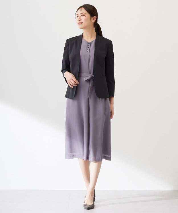 J.PRESS LADIES 【洗える】ブライトスパンボイル ワンピース グレージュ系