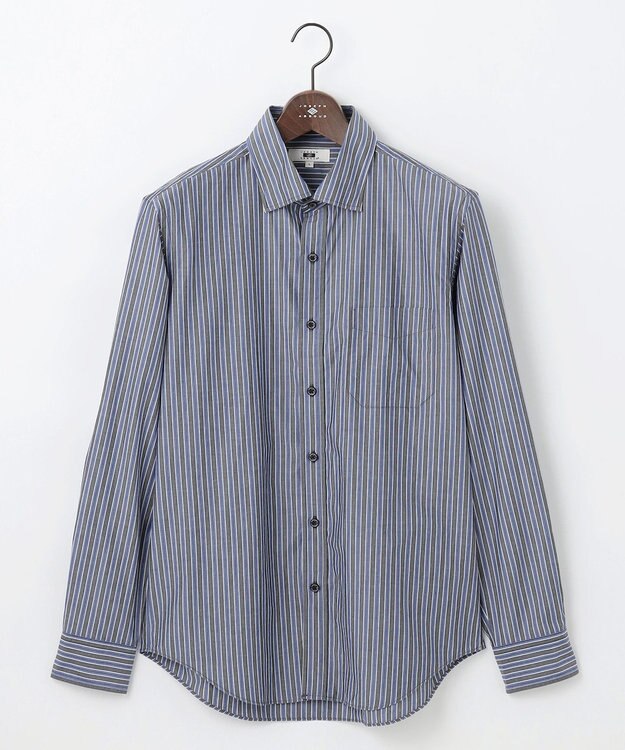 JOSEPH ABBOUD 【シルク×綿ブレンド】シルクコットンストライプ シャツ グレー系1