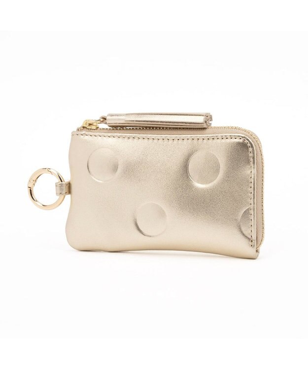 UNBILLION ペルケ perche / ドット型押し・ジャバラカマルチケース ゴールド