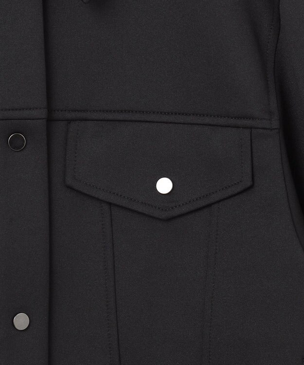 ICB 【洗える】 コンパクトダンボールニット ジャケット ブラック系