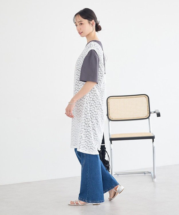 earth music&ecology 【2WAY】レースギャザーワンピース Off White