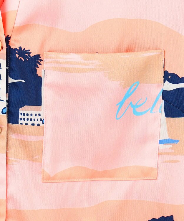 GRACE CONTINENTAL マリンプリントシャツドレス ピンク