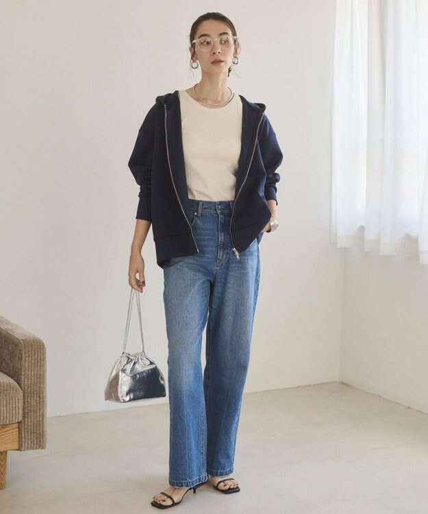 WEGO 【ANGIE VINTAGE】ダンボール ダブルジップパーカー フーディー ネイビー