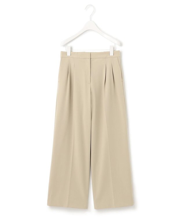 ICB 【洗える】T/Rドライギャバ  ワイドストレートパンツ ベージュ系