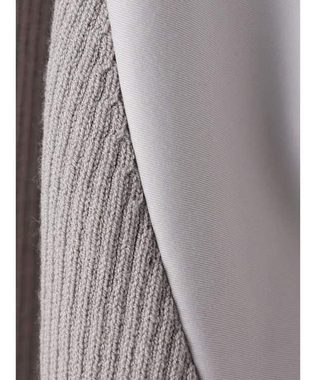 Green Parks armonia．袖布帛ニットプルオーバー Gray