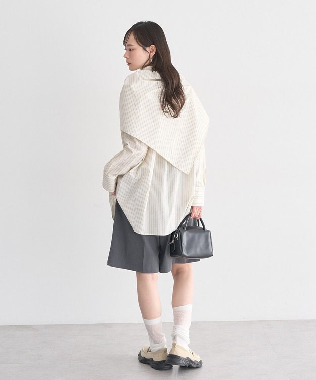 earth music&ecology 【SET ITEM】スカーフ付きスキッパーシャツ Stripe