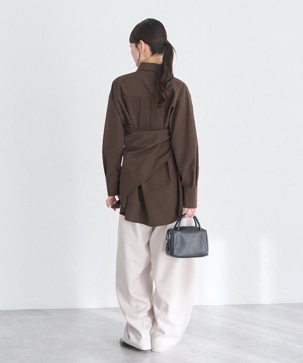 earth music&ecology 【SET ITEM】スカーフ付きスキッパーシャツ Brown