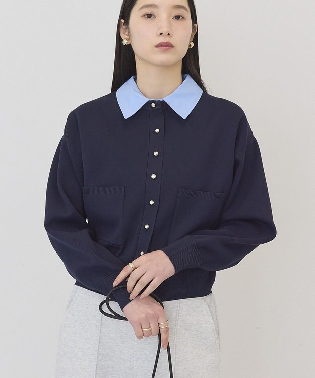 AMERICAN HOLIC 【2WAY】金ボタンカーディガン Navy