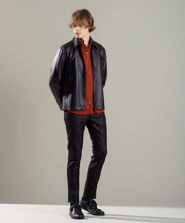 JOSEPH HOMME トリックジャガードストレッチ　ウイングカラーシャツ ライトオレンジ系