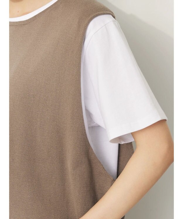 CRAFT STANDARD BOUTIQUE ＳＥＴ　カットプルオーバー＋ニットベスト Mocha