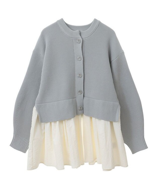 Green Parks ・ＥＬＥＮＣＡＲＥ　ＤＵＥ　スソレイヤーニットカーディカ Light Gray