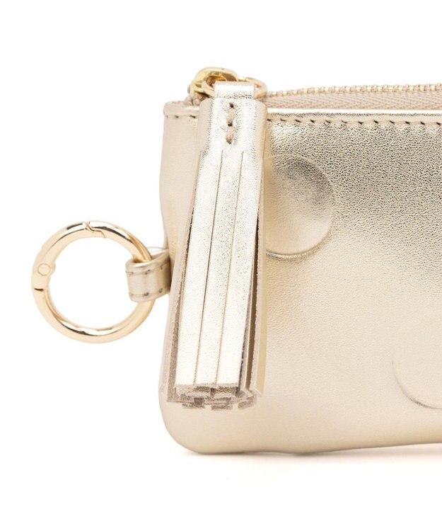 UNBILLION ペルケ perche / ドット型押し・ジャバラカマルチケース ゴールド