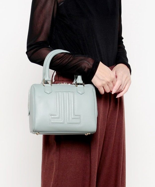 LANVIN en Bleu ヴィジュ 2wayボストンバッグ グレイッシュブルー