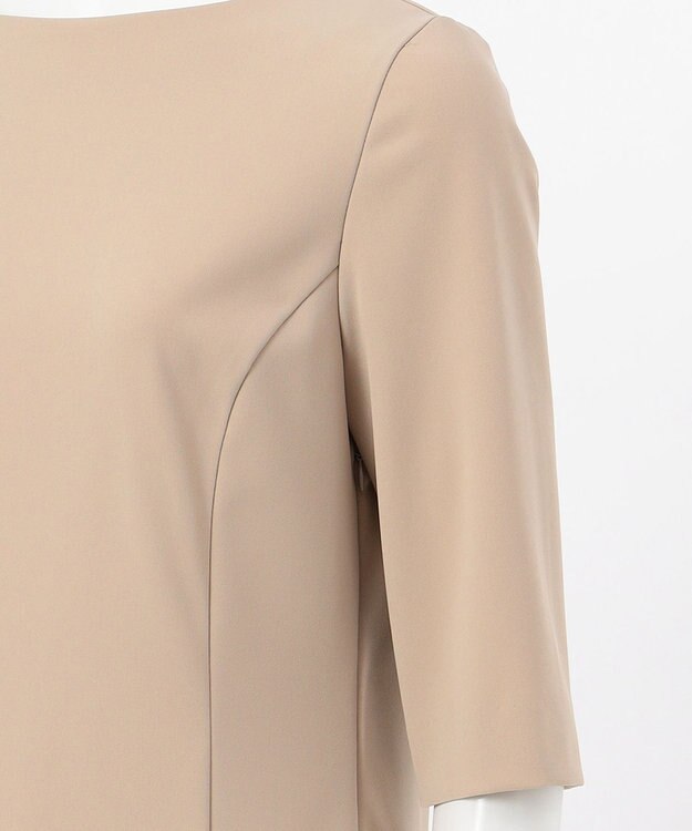 23区 【エステータ】コットンダブルクロス ハーフスリーブワンピース グレージュ系