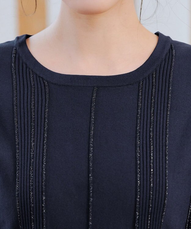 Tiaclasse ラメリブドルマントップス ネイビー