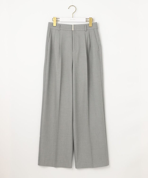 ANY SIS 【洗える】褒めらレディ ワイドパンツ グレーシャンブレー