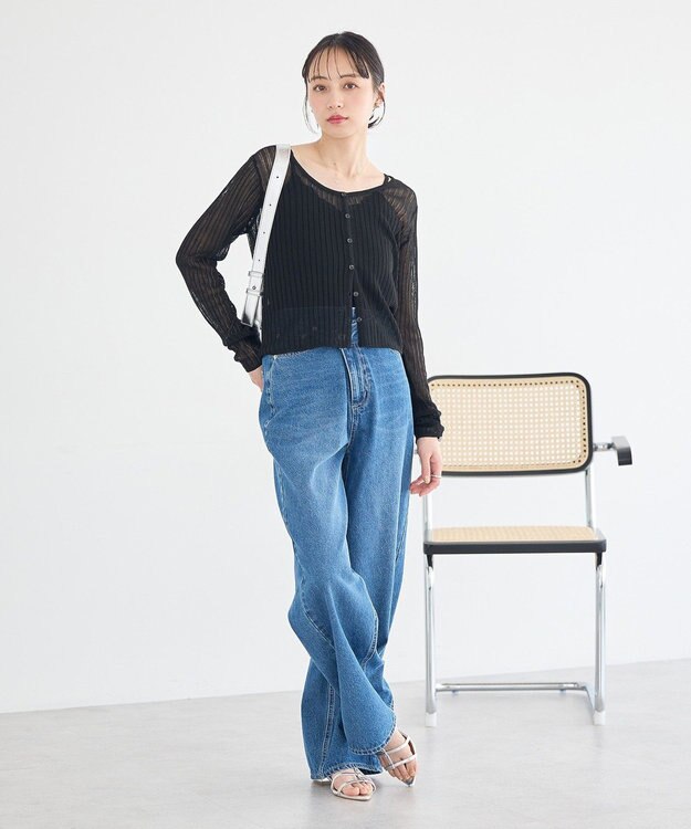 earth music&ecology ウエストアシメデニムパンツ Medium Indigo