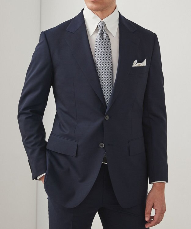 GOTAIRIKU 春夏向け【形態安定】SUMMERPREMIUMPLEATS_スナップダウンカラー _織柄_ 長袖ドレスシャツ(25年春夏モデル) ホワイト系1(ドビーストライプ)