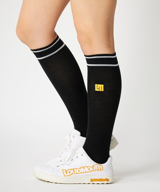 FILA GOLF／marie claire 【LOUDMOUTH】バイカラーハイソックス Black