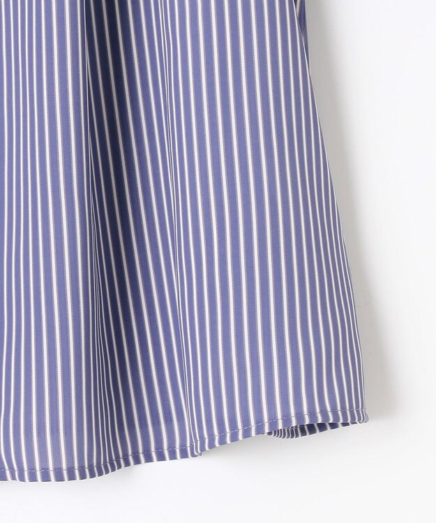 組曲 ライトデシンフリル襟 ブラウス ブルーストライプ系1