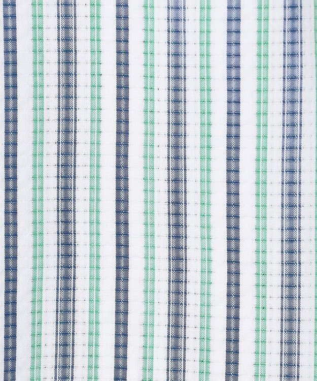 J.PRESS MEN 【Aero Weave】クールマックスサッカー ストライプ シャツ / B.D. グリーン系1