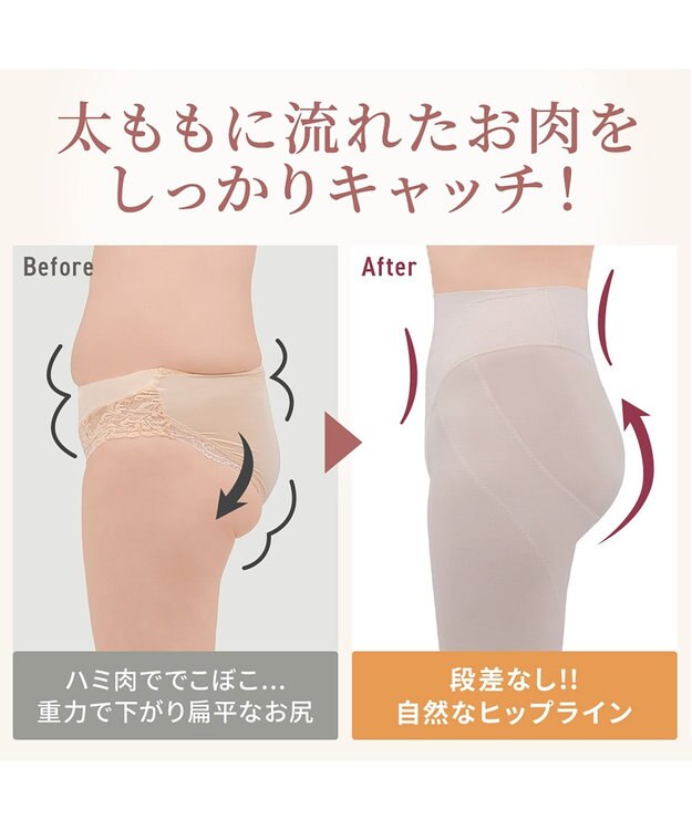 BRADELIS New York 【Yukine inc. 】ゆきねえ365綿混モアらくヒップサポートガードル23 補整下着 パールグレージュ