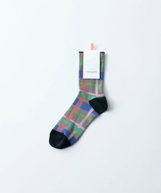 TRICOTE CHECK LINK SOCKS／チェックリンクソックス 95GRAY