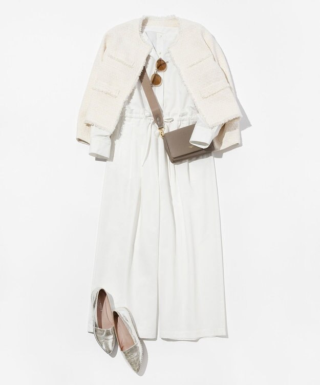 #Newans スクエアネックジャンプスーツ ホワイト