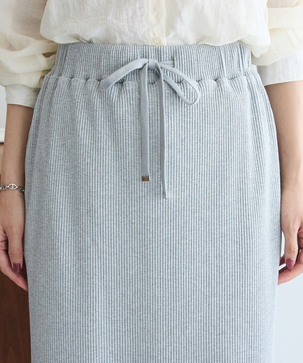 Green Parks 楽ちんＩラインリブスカート Gray Mixture