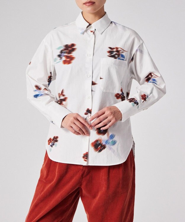 Paul Smith Damask Rose プリント シャツ ホワイト