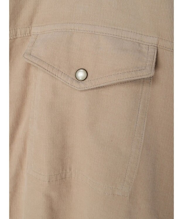 CRAFT STANDARD BOUTIQUE コーデュロイパールドット釦ワンピース Beige