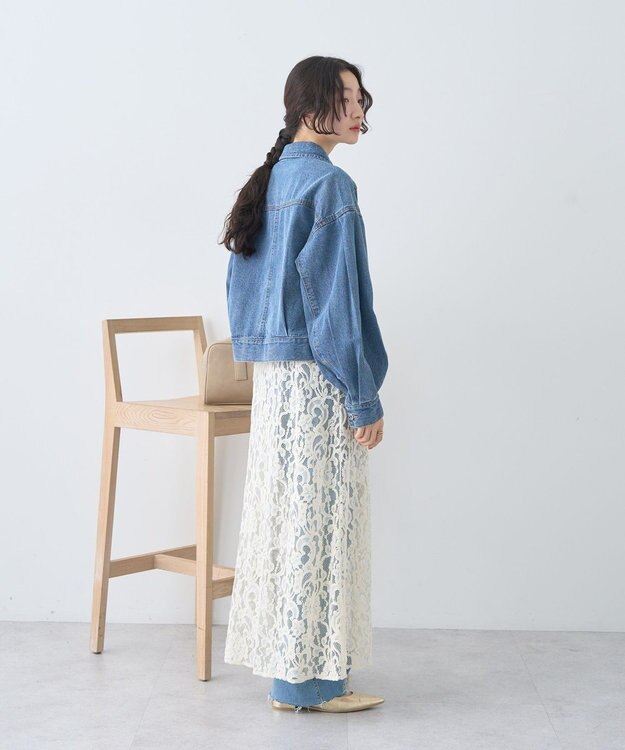 earth music&ecology ショートジップデニムジャケット Light Indigo