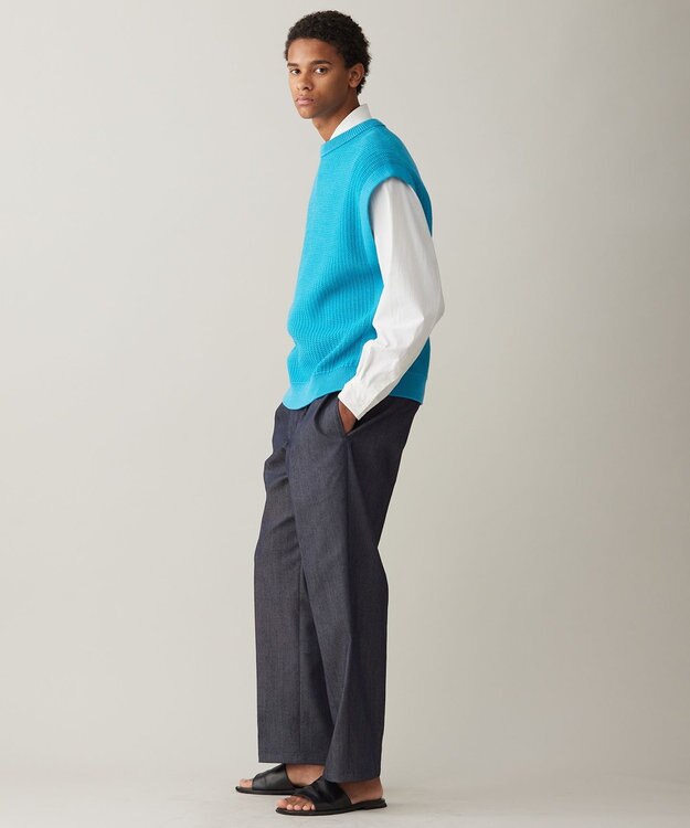 UNFILO MENS メッシュ ニットベスト [24年春夏商品] ターコイズ