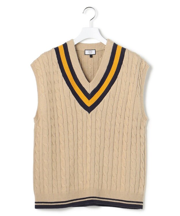 J.PRESS YORK STREET 【UNISEX】チルデン ニットベスト ベージュ系