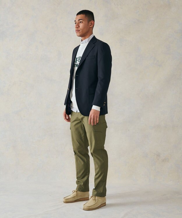 J.PRESS MEN 【定番 / 不朽の名作】ペピンメリノトロピカル ブレザー / 金釦 / 3B / 背抜き / Authentic-Fit ネイビー系