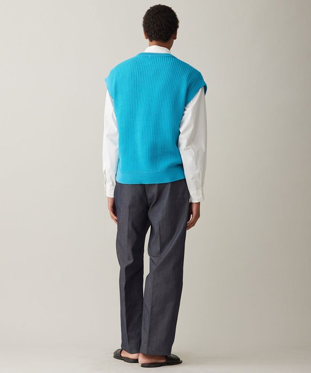 UNFILO MENS メッシュ ニットベスト [24年春夏商品] ターコイズ