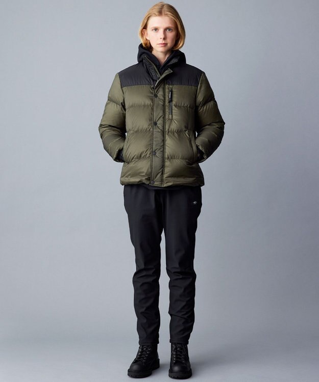 JOSEPH ABBOUD MOUNTAIN 【軽量/撥水/7ポケット/INフード】ナイロンリップ ダウン ジャケット カーキ系7