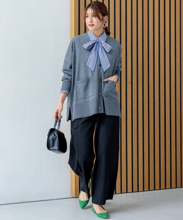 組曲 【ボウタイ付き】メッセージシャーティング シャツ ブルー系1