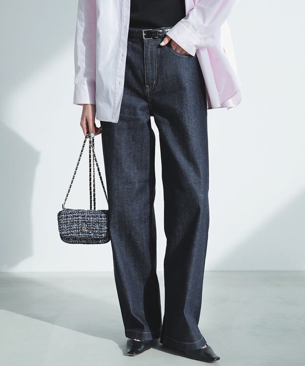 23区 【滝沢眞規子さん着用/VERY・Oggi掲載】23区DENIM ストレッチ ワイドパンツ ネイビー系