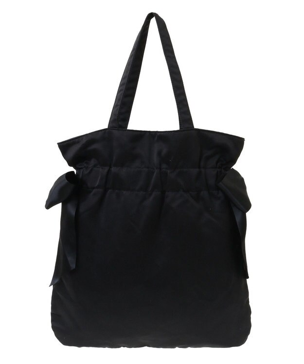 Maison de FLEUR ダブルリボンギャザートートバッグ Black