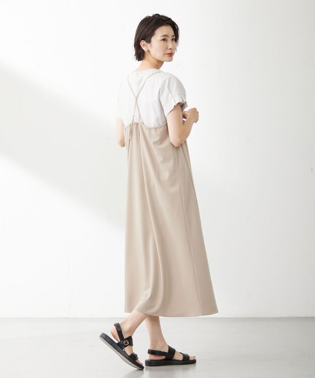 J.PRESS LADIES S 【WEB限定】サイロドライギャバ2wayストレッチ キャミワンピース ベージュ系