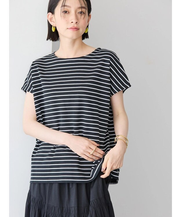 AMERICAN HOLIC バックボタンフレンチスリーブプルオーバー Border