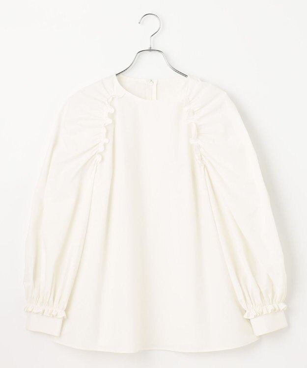 #Newans 【セレモニーにも】＜亀恭子さんコラボ＞下から着られちゃう！ギャザーショルダーブラウス ホワイト系