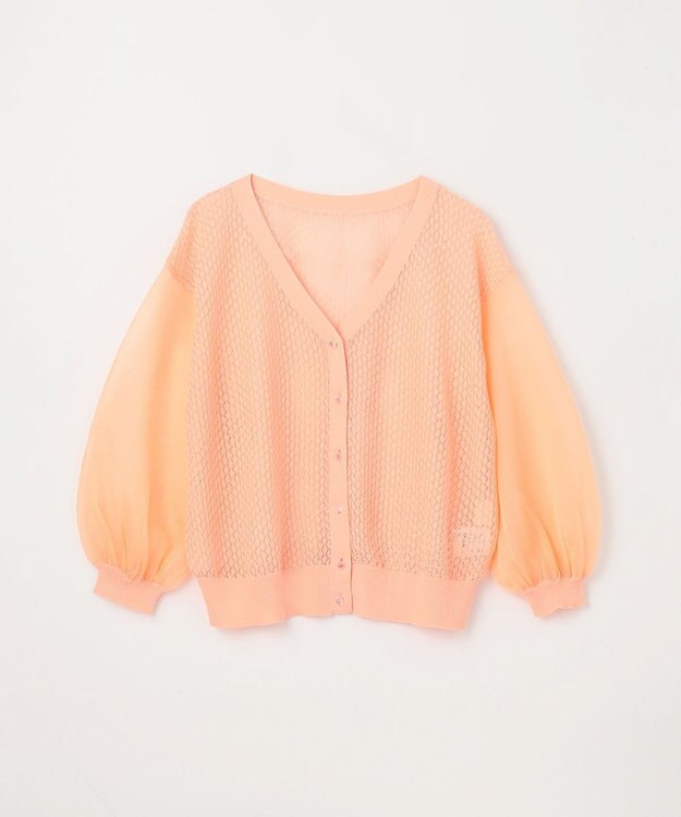 GRACE CONTINENTAL シアードルマンニットカーディガン オレンジ