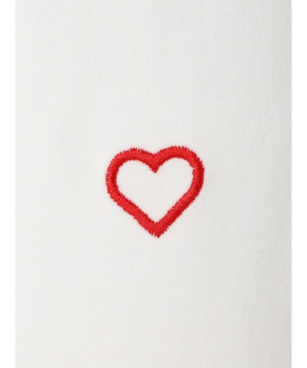 Green Parks ・Ｄｏｕｂｌｅ　Ｆｌａｇｓ　ハート刺繍ロンＴ Ivory