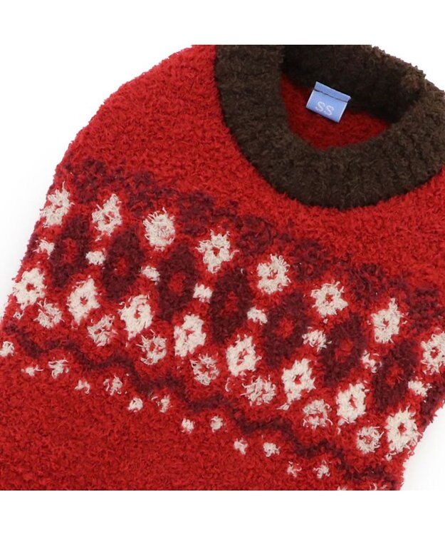 PET PARADISE ペットパラダイス ニット ノルディク柄  《レッド》 小型犬 レッド